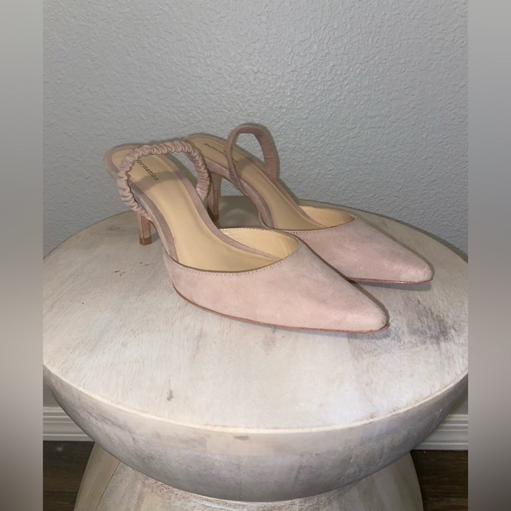 Reformation sling back kitten heels